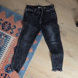 KanCan Black Distressed Ankle Jeans